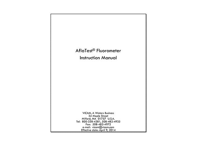 AflaTest Fluorometer Instruction Manual