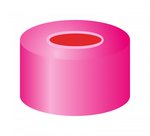 Crimp closure, N 11, alu.,red, center hole, Natural Rubber/ETFE, 1.0 mm
