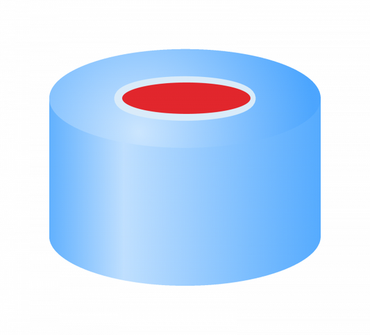 Crimp closure, N 11, alu.,blue, center hole, Natural Rubber/ETFE, 1.0 mm