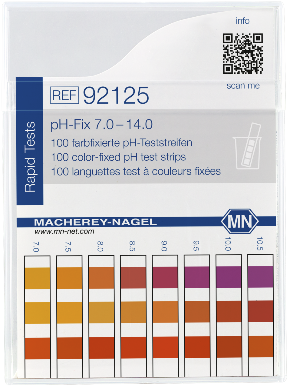 pH test strips, pH_Fix 7.0–14.0, fixed indicator