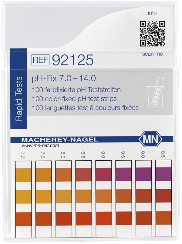 pH test strips, pH_Fix 7.0–14.0, fixed indicator