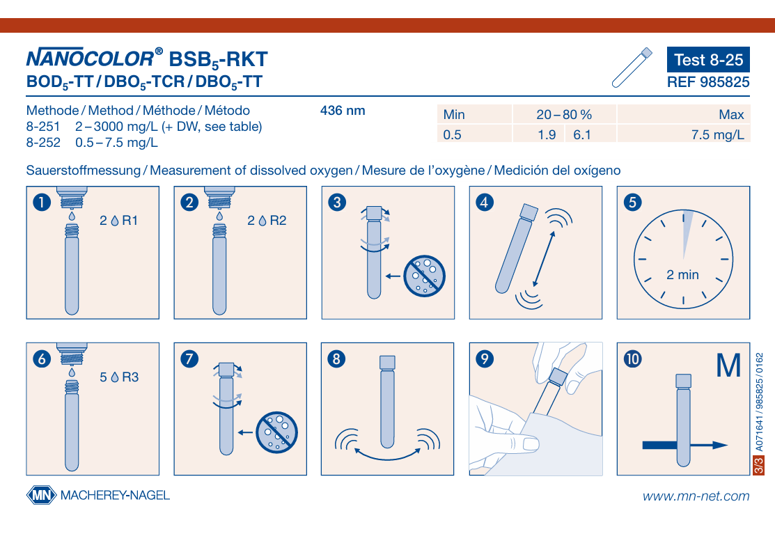 Tube test NANOCOLOR BOD₅-TT