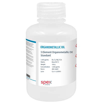 Multi-Element Organometallic Oil Standards, 5 Elements, 1,000 µg/g, 100 g