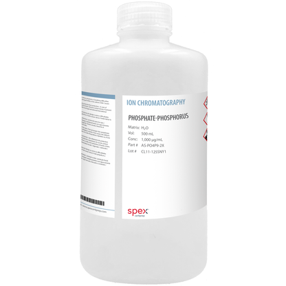 Phosphate-Phosphorus Single-Element Ion Anion Standard, 1,000 µg/mL (1,000 ppm), 500 mL