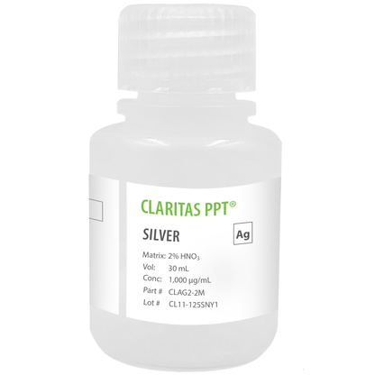Silver, 1,000 µg/mL (1,000 ppm) for ICP-MS, 30 mL