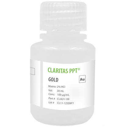 Gold, 100 µg/mL (100 ppm) for ICP-MS, 30 mL
