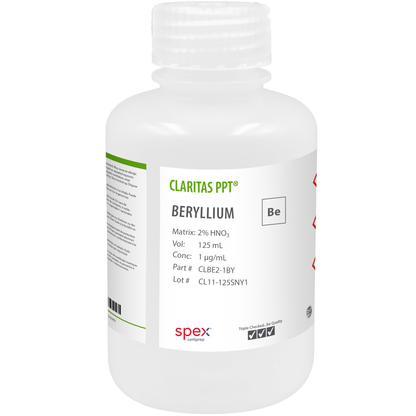 Beryllium, 1 µg/mL (1 ppm) for ICP-MS, 125 mL