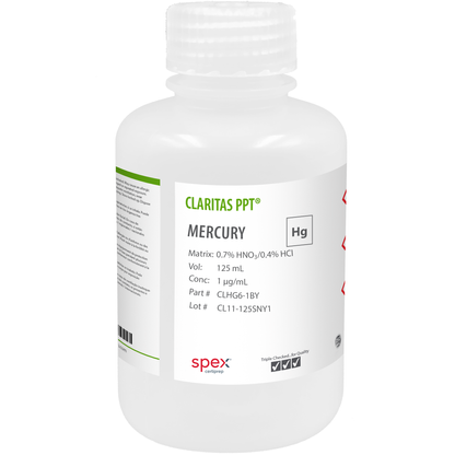 Mercury, 1 µg/mL (1 ppm) for ICP-MS, 125 mL