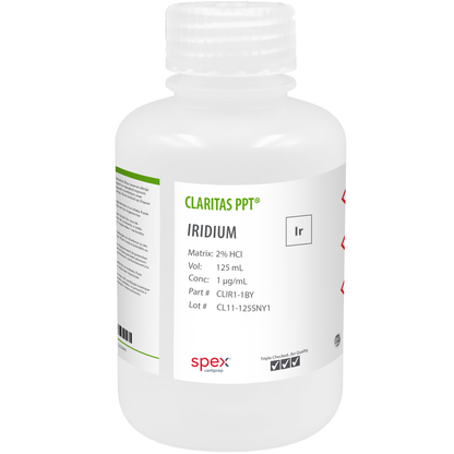 Iridium, 1 µg/mL (1 ppm) for ICP-MS, 125 mL