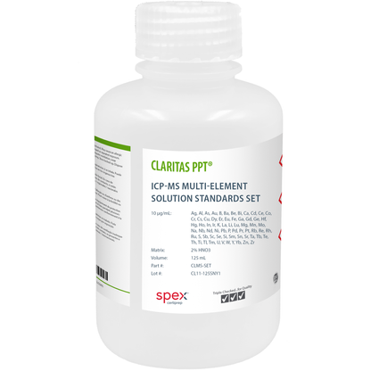 ICP-MS Multi-Element Solution Standards Set with Mercury, 10 µg/mL (10 ppm), 125 mL