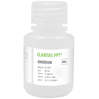 Rhodium, 10 µg/mL (10 ppm) for ICP-MS, 30 mL