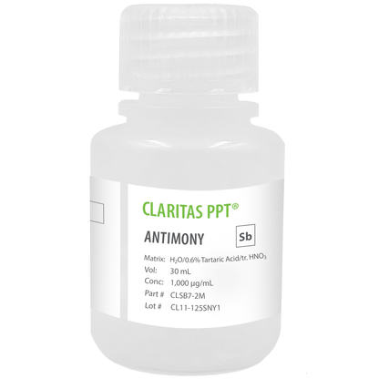 Antimony, 1,000 µg/mL (1,000 ppm) for ICP-MS, 30 mL