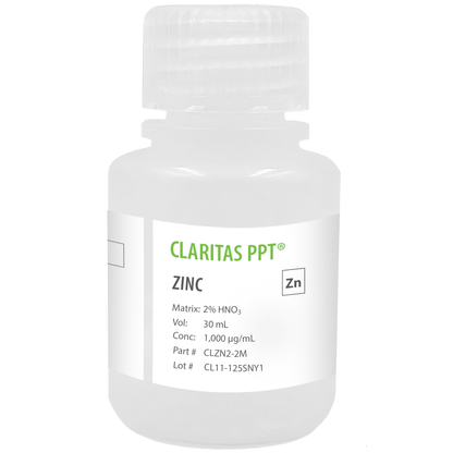 Zinc, 1,000 µg/mL (1,000 ppm) for ICP-MS, 30 mL