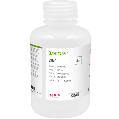 Zinc, 1,000 µg/mL (1,000 ppm) for ICP-MS, 125 mL
