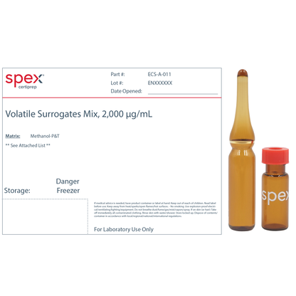 Volatile Surrogates Mix for US EPA Methods 624, 8240 and 8260, 2,000 μg/mL (2,000 ppm) in Methanol-P&T, 1.5 mL