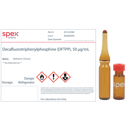 Decafluorotriphenylphosphine (DFTPP) for US EPA Methods 625 and 8270, 50 μg/mL (50 ppm), CAS #5074-71-5 in Methylene Chloride, 5.5 mL