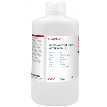 Primary Drinking Water Metals with Mercury for AA & ICP, 500 mL