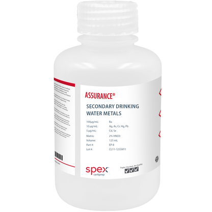 Primary Drinking Water Metals with Mercury for AA & ICP, 125 mL