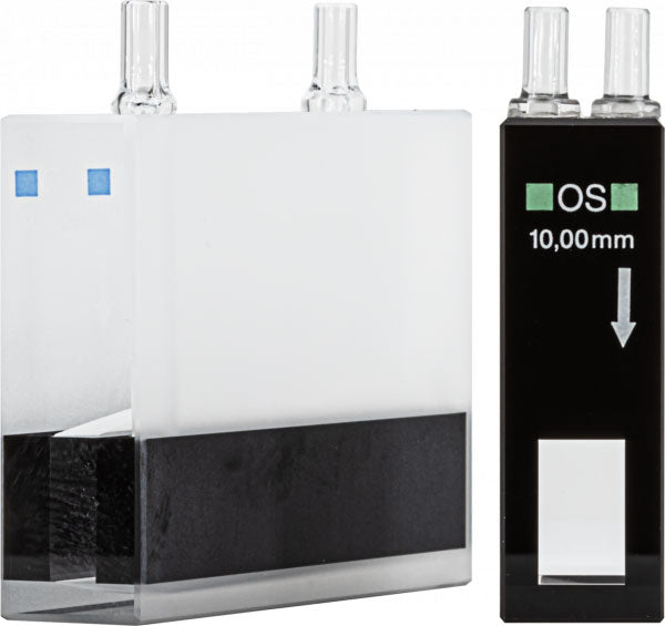 Flow cuvette, optical glass, 10 mm