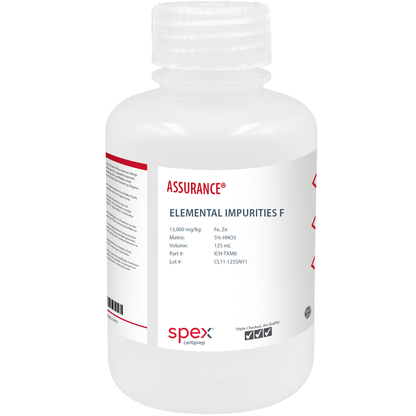 Elemental Impurities F,  13,000 mg/kg, 125 mL