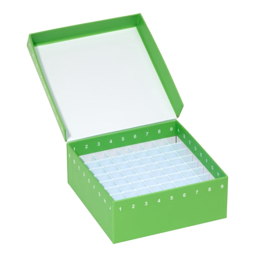 Storage Box, 100 Place, Hinged Cardboard with Polypropylene Insert, Green