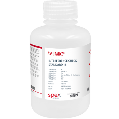 Interference Check Standard 18 without Mercury for AA & ICP, 125 mL