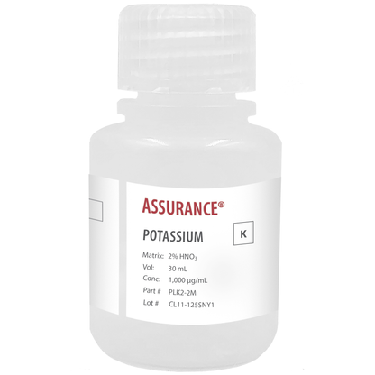 Potassium, 1,000 µg/mL, for AA and ICP, 30 mL