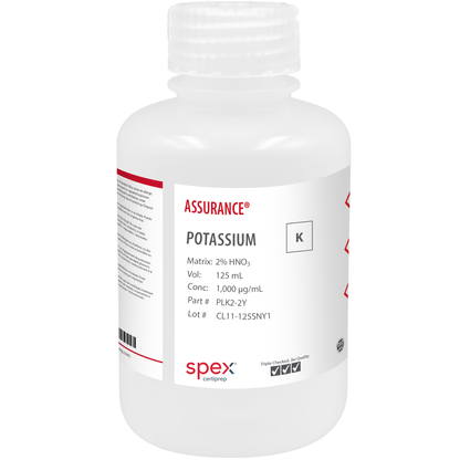 Potassium, 1,000 µg/mL, for AA and ICP, 125 mL