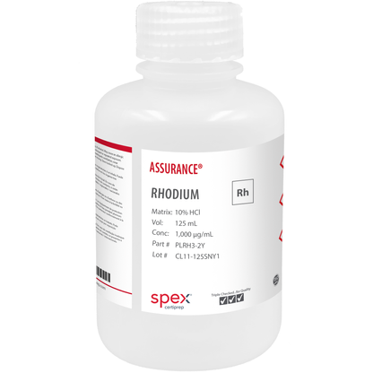 Rhodium, 1,000 µg/mL, for AA and ICP, 125 mL– ESSLAB