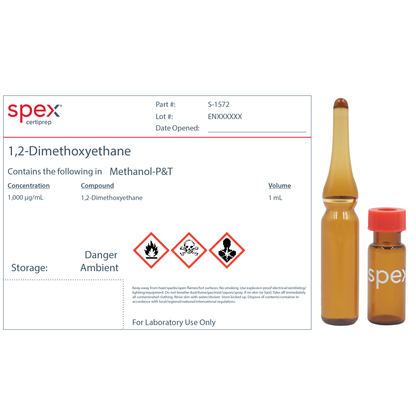 1,2-Dimethoxyethane, 1,000 &micro;g/mL Organic Standard, 1 mL