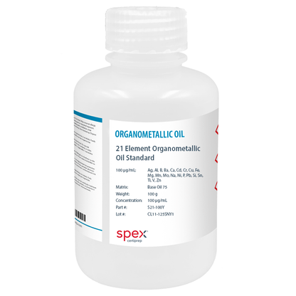 Multi-Element Organometallic Oil Standards, 21 Elements, 100 µg/g, 100 g