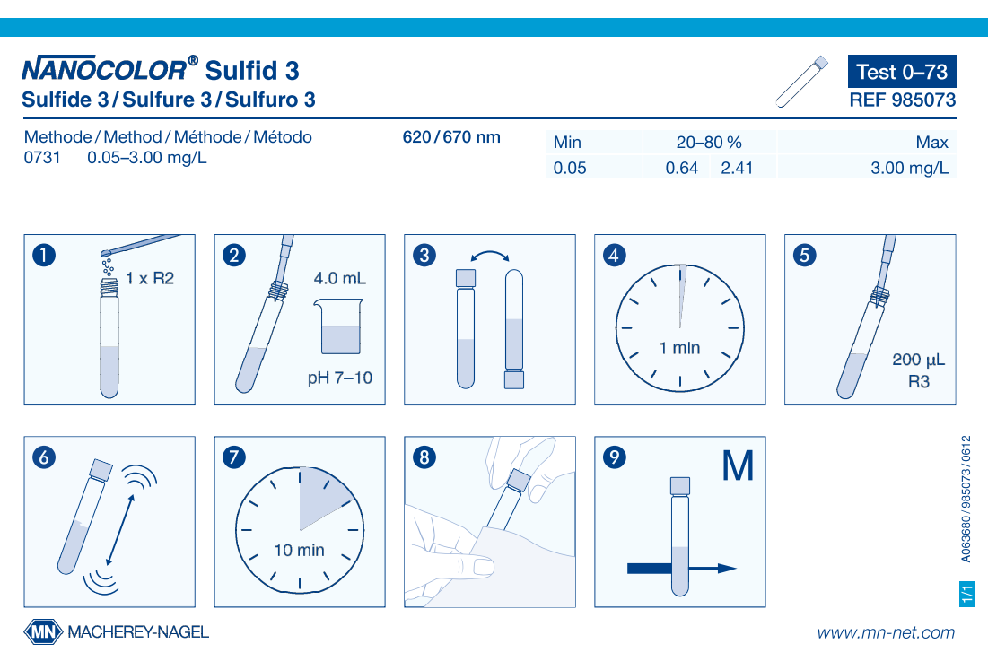 Tube test NANOCOLOR Sulfide 3