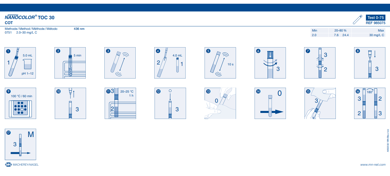 Tube test NANOCOLOR TOC 30