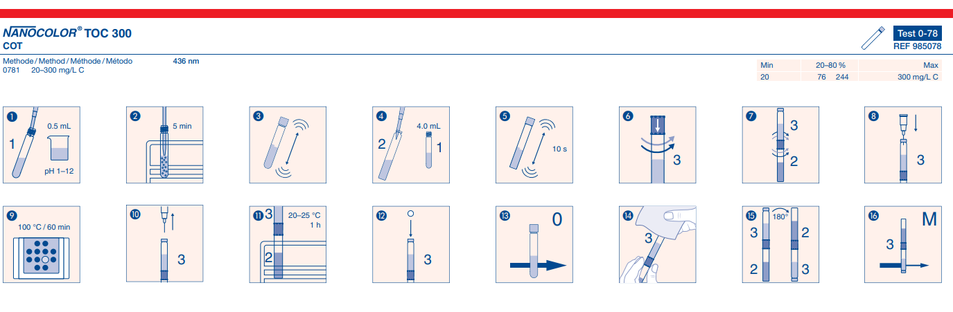 Tube test NANOCOLOR TOC 300