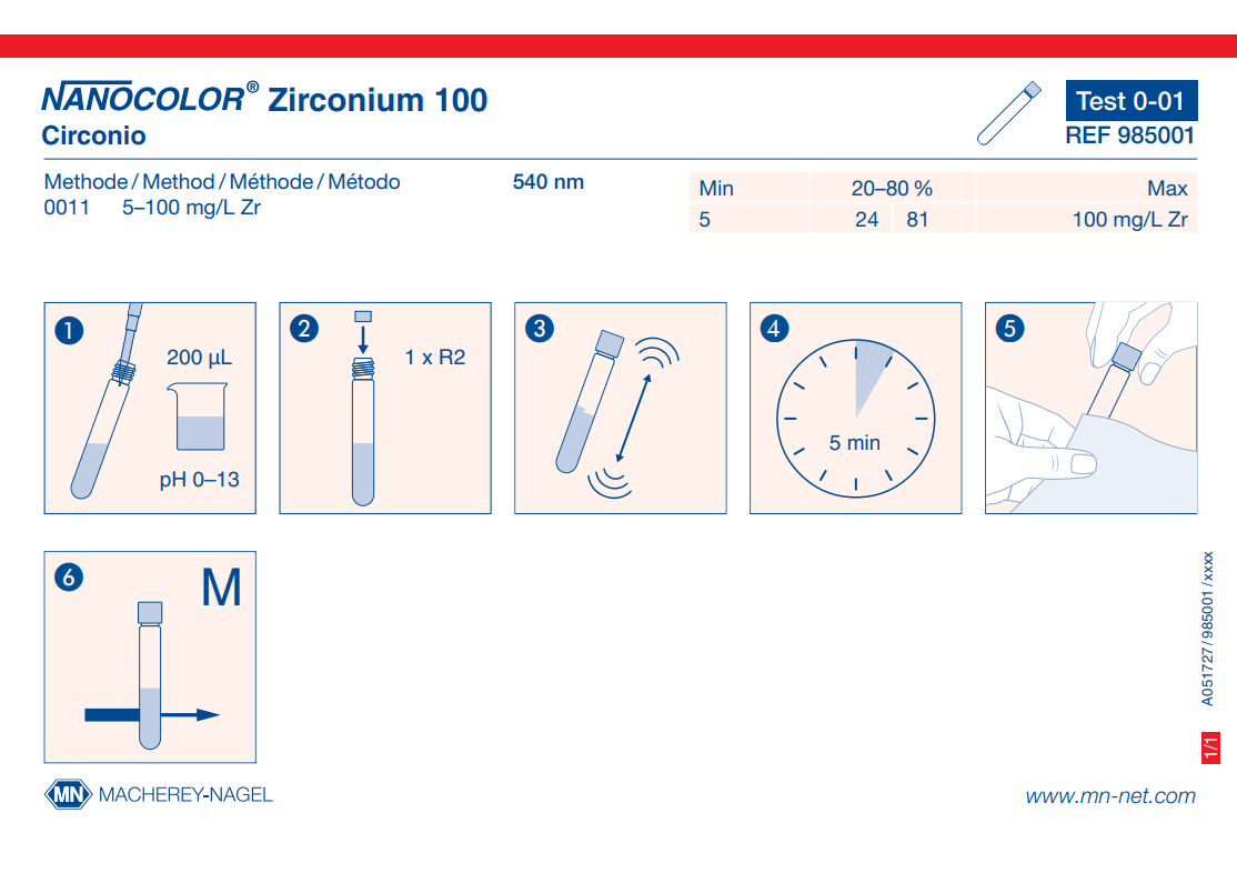 Standard test NANOCOLOR Aluminum