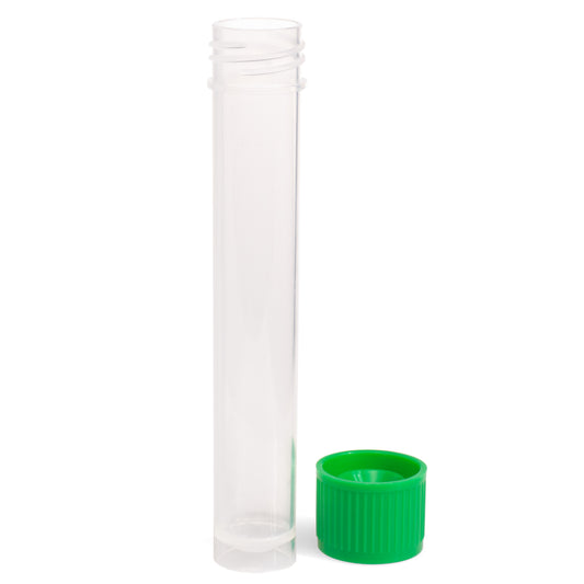 12mL Transport Tube, Green Cap - Bag, Sterile (Tubes and Caps Packed Separately)
