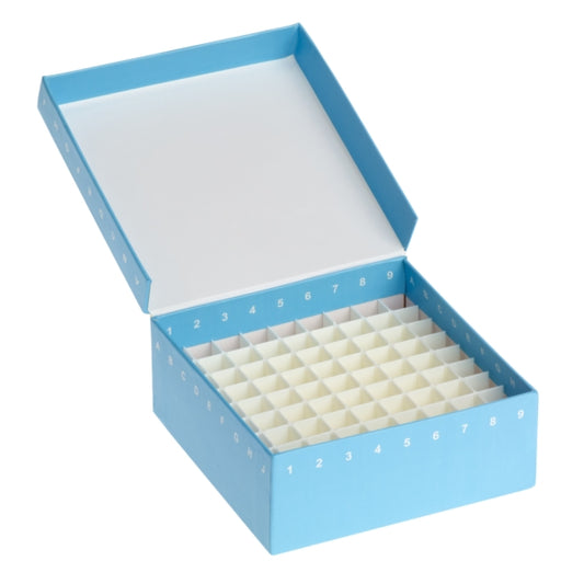 Storage Box, 100 Place, Hinged Cardboard with Polypropylene Insert, Blue