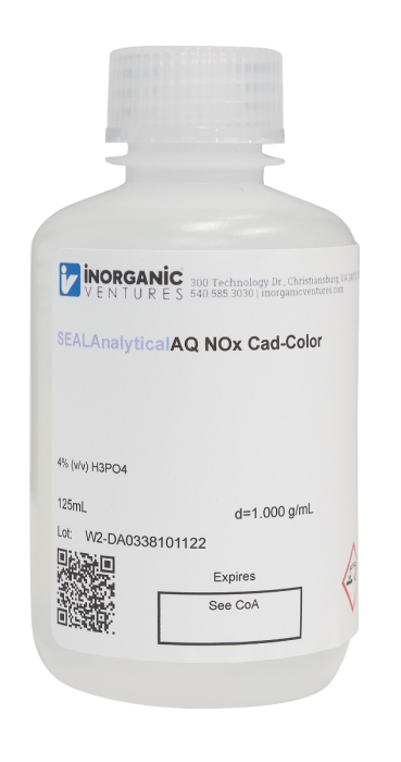Sulfanilamide-NEDD Reagent for Nitrate/Nitrite Analysis utilizing the Cadmium Coil Reduction method, 125mL