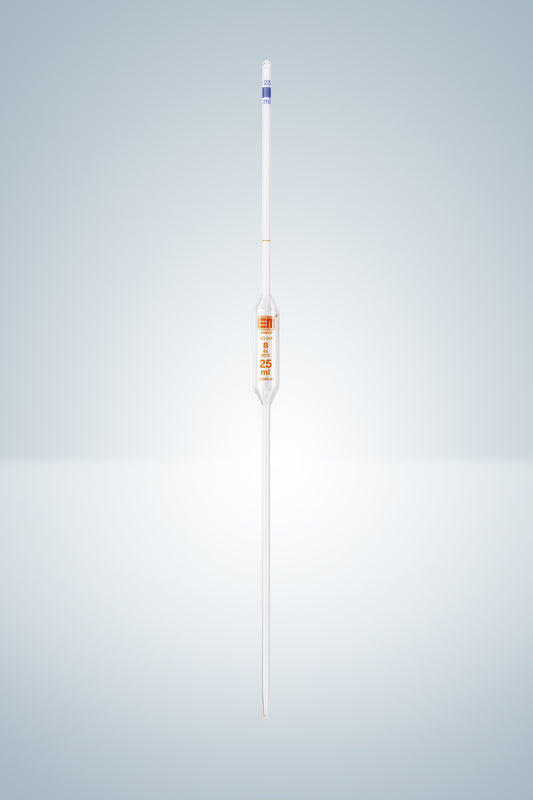 Volumetric pipettes, cl. B, amber grad.
