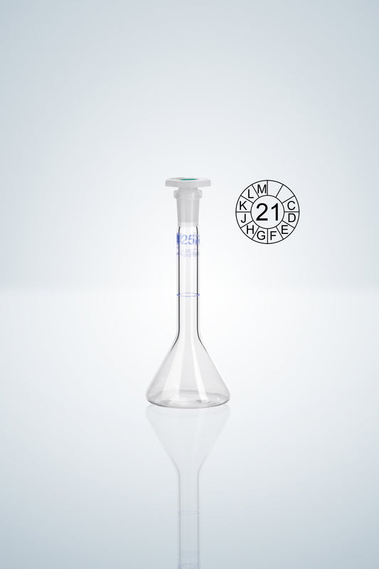 Volumetric flask DURAN&reg;, cl.A, blue grad