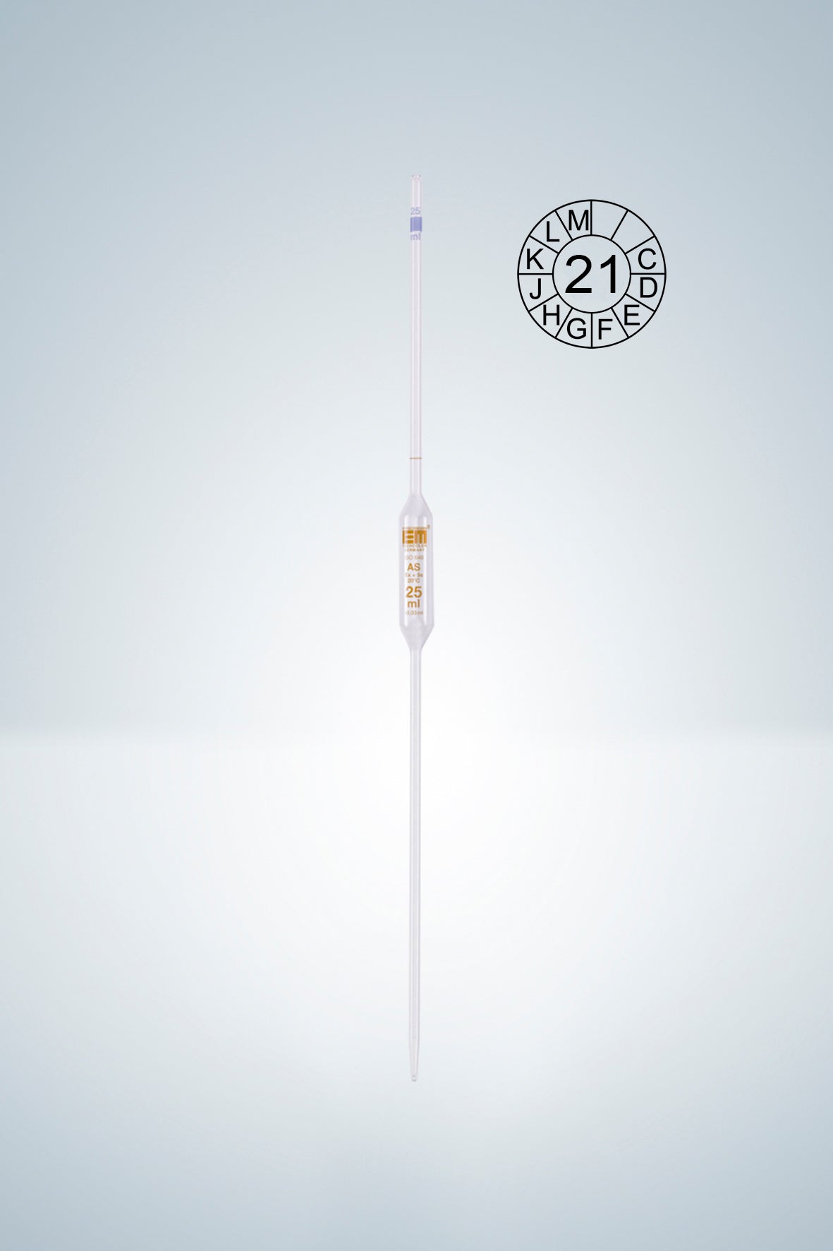 Volumetric pipettes, cl. AS, amber grad.