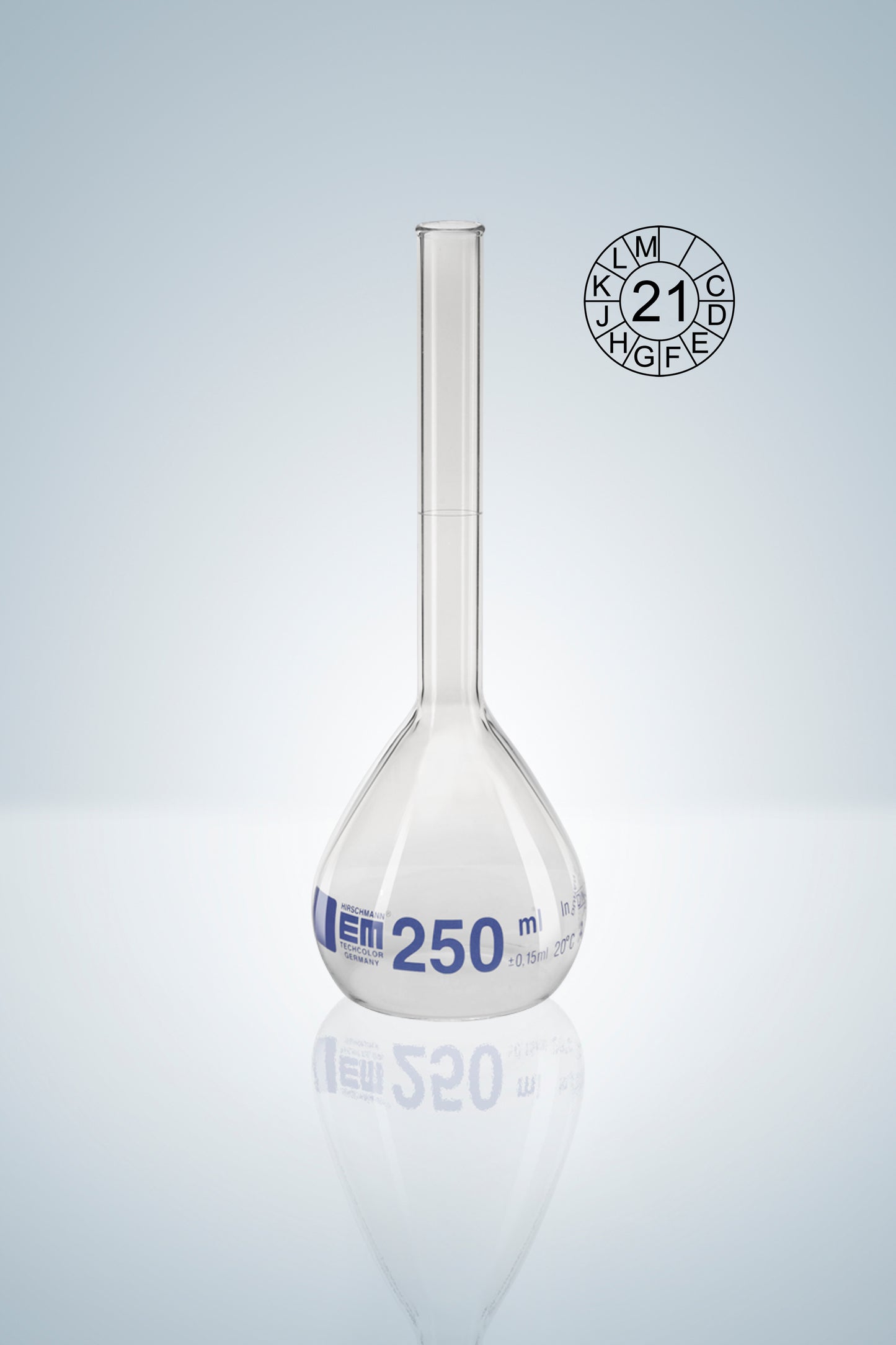 Volumetric flask DURAN&reg;, cl.A, blue grad