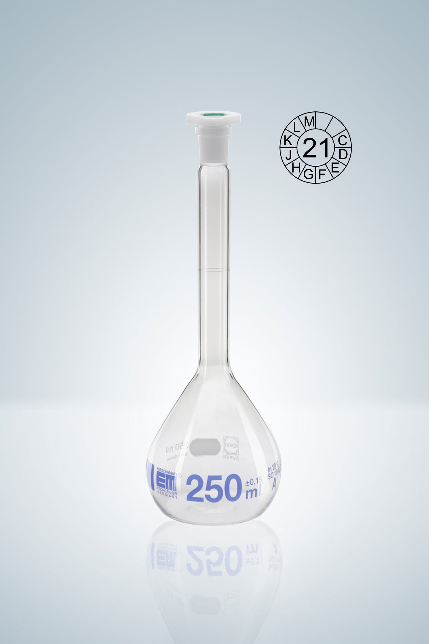 Volumetric flask DURAN&reg;, cl.A, blue grad