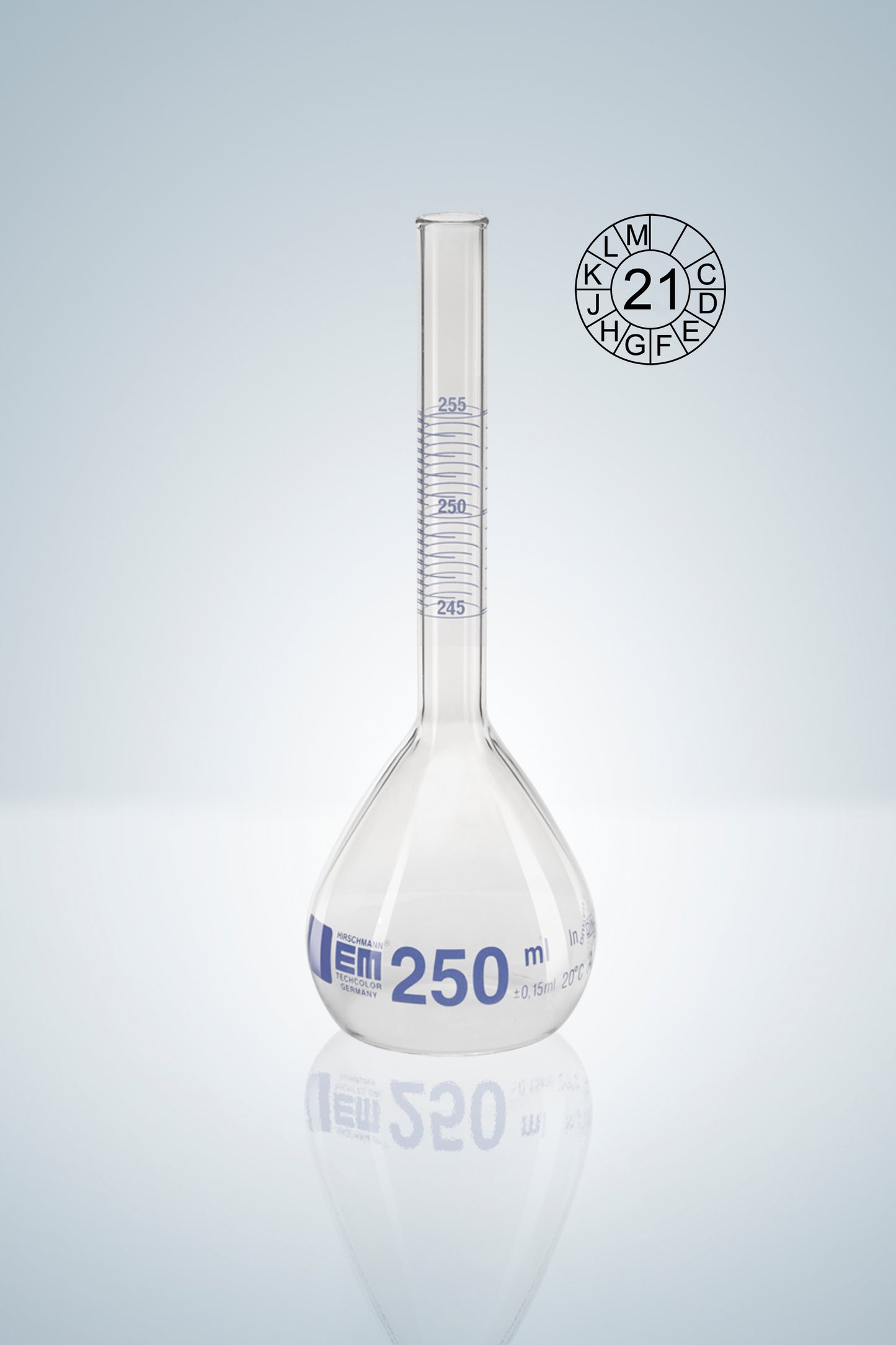Volumetric flasks DURAN&reg;, blue grad.