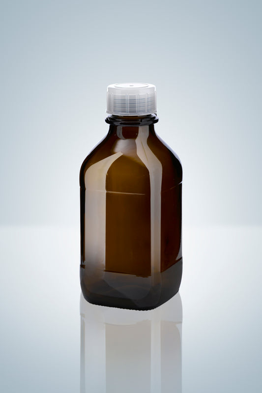 Amber glass bottle