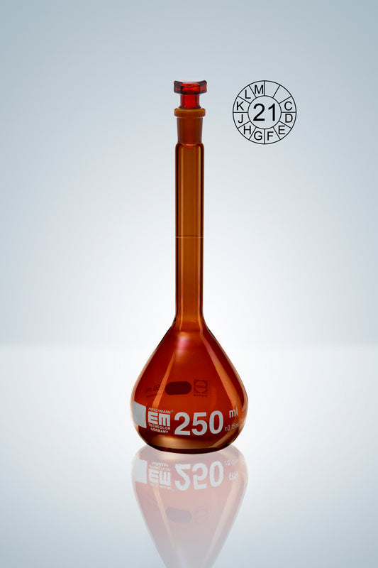 Volumetr. flask DURAN&reg;,cl.A, amber glass