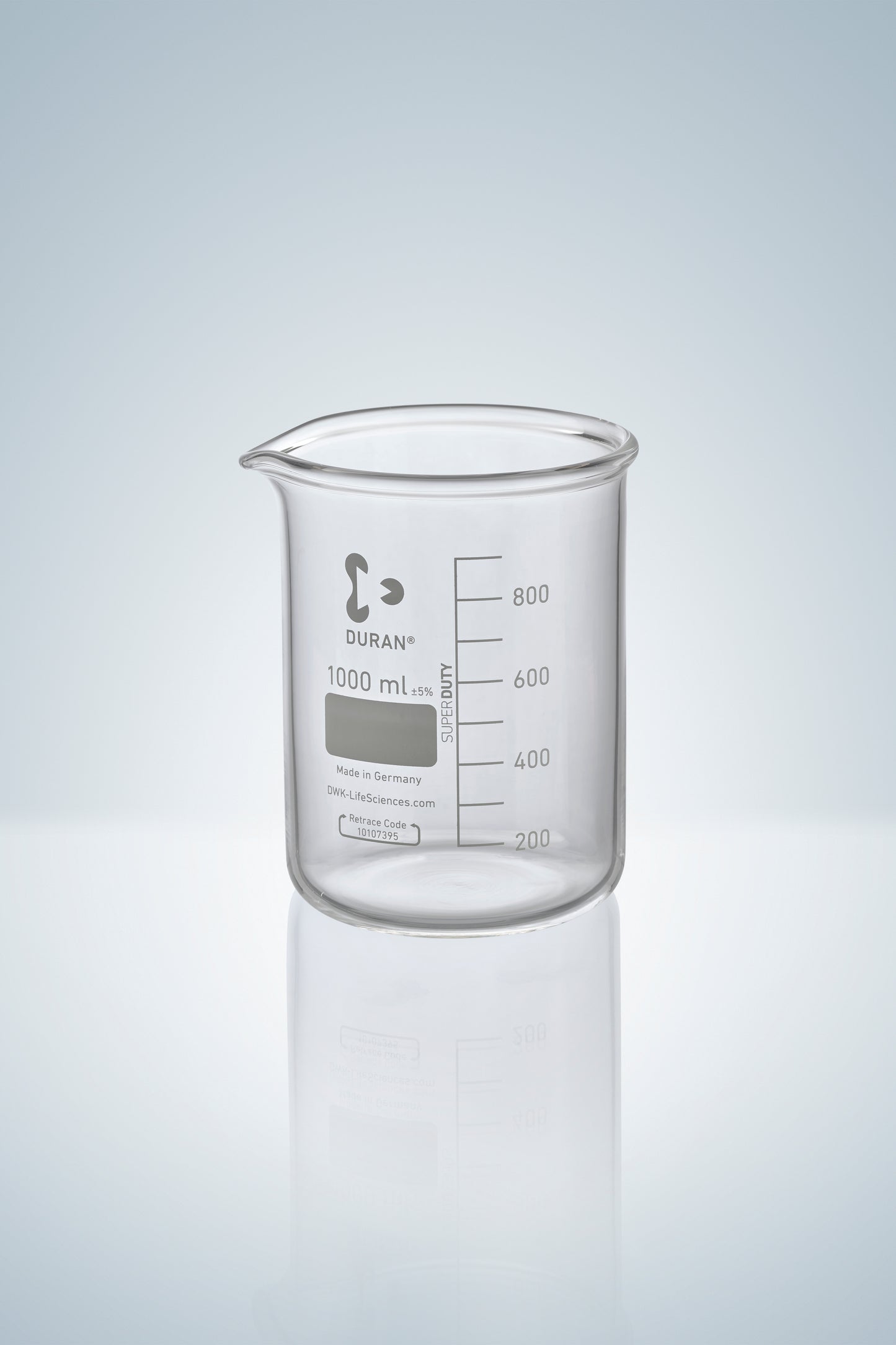 Beakers DURAN&reg;, low form, white grad.