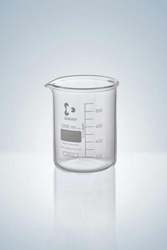 Beakers DURAN&reg;, low form, white grad.