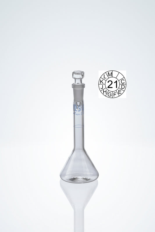 Volumetric flask DURAN&reg;, cl.A, blue grad