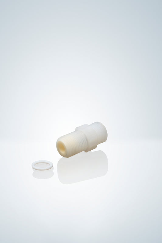 Discharge valve, valve seat/ball made of high purity alumina ceramics (Al2O3 99,7%), spring made of Hastelloy